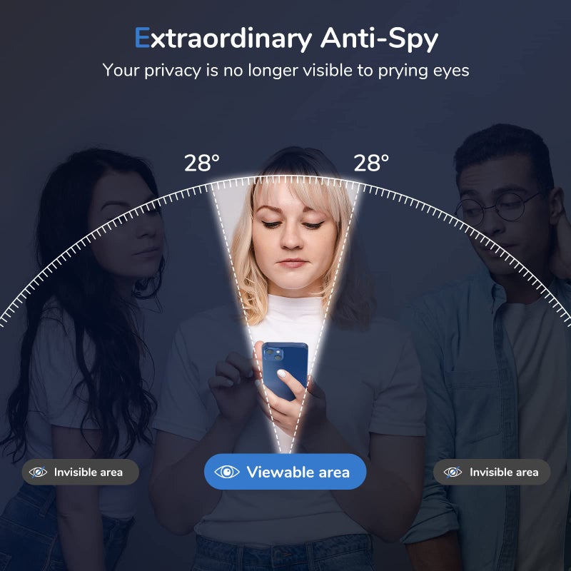 SYNCWIRE Privacy Screen Protector for iPhone 11 Pro Max/XS Max 6.5" [2-Pack], Anti Spy Tempered Glass Film with Auto Alignment Tool [9H, Shatterproof, Bubble Free, Sensitive Touch, Anti-Smudge] - Image 2